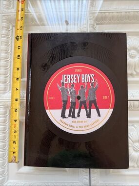 Jersey Boys Hardcover Book with Vinyl Record Design - Black and Red
